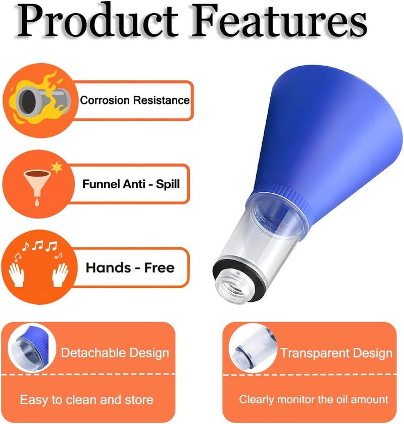 FALVFUN Car Engine Oil Funnel, Vehicle Threaded Locking No Spill Spout Directly into Filler Funnel, Automotive Diesel Change Tool Accessories, Compatible with Avalon Tercel Venza - Image 3